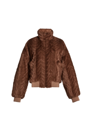 Balenciaga Cropped Faux Fur Bomber Jacket - Moda Operandi