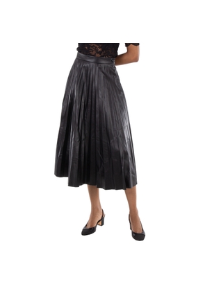 MM6 Black Pleated Midi Skirt