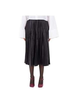 MM6 Black Pleated Midi Skirt