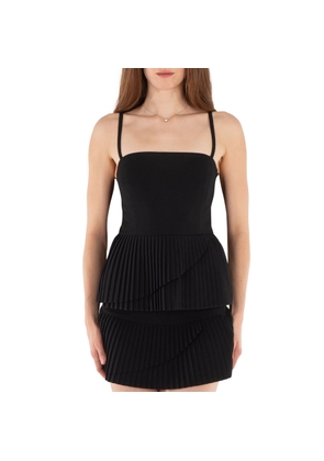 MM6 Sleeveless Pleated Peplum Top