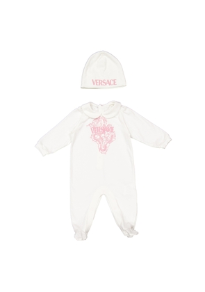 Young Versace Infant Dragon Cotton Jersey Romper & Hat