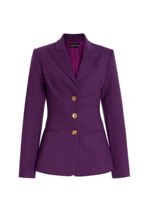 Sergio Hudson Pleated Waist Wool Blazer - Moda Operandi
