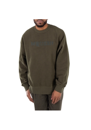 Alexander McQueen Mens Peak Green Washed Logo Sweatshirt