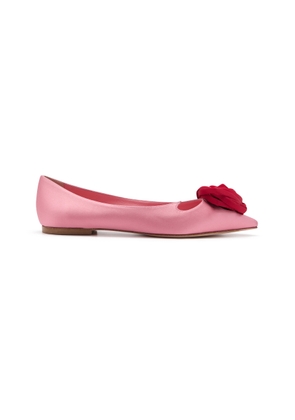 Roger Vivier I Love Vivier Rose Satin Ballet Flats - Moda Operandi