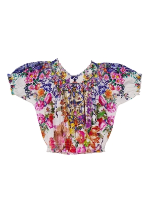 Camilla Girls Pink Crop With Baby Locked Edges