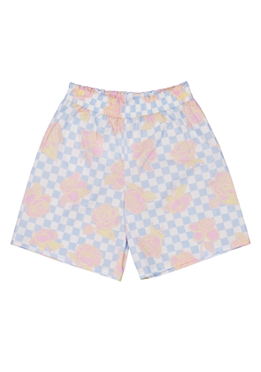 Young Versace Girls Checkboard Rose Poplin Shorts