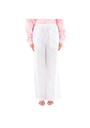 Rotate Ladies Bright White Comb Rotate Crystal Poplin Pants