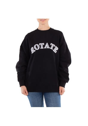 Rotate Ladies Black Crewneck Logo Sweatshirt
