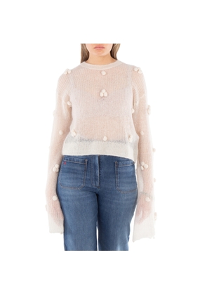 Rotate Ladies Egret Light Knit LS Sweater