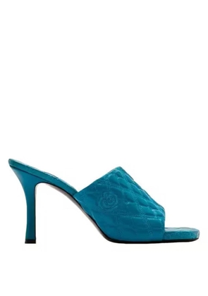 Burberry 85mm Quilted Leather Mules - Kingfisher