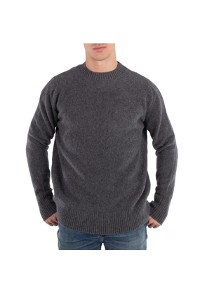 OAMC Mens Stone Grey Logo-Print Wool Jumper