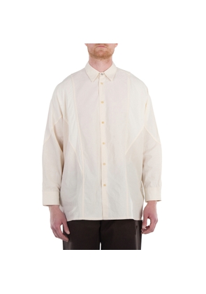 OAMC Mens Natural White Arrow Panelled Shirt