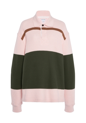 Bottega Veneta Pique-Striped Cotton Polo Sweater - Moda Operandi