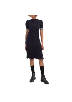 Thom Browne Ladies Cotton Pleated Cricket Striped Cable Dress