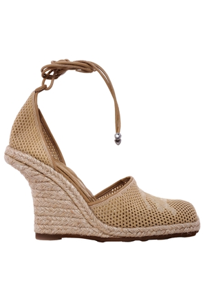 Burberry Mesh Plunge Wedge Heel Espadrilles