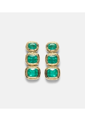 Octavia Elizabeth Summerland 18kt gold drop earrings with emeralds