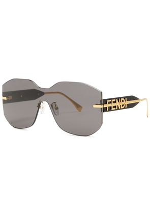 Fendi Fendigraphy Rimless Oversized Sunglasses, Sunglasses, Black