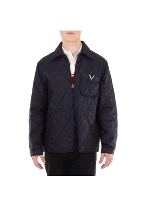 Valentino Metallic V Quilted Shirt Jacket