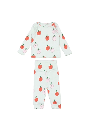 Stella Mccartney Kids Graphic Apple Print Long Sleeve Pajama Set