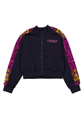 Young Versace Girls Barocco Logo Zip-Up Sweatshirt