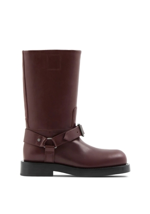 Burberry Saddle Buckled Leather Boots