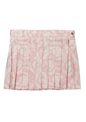 Young Versace Girls Barocco Print Pleated Skirt