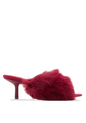Burberryminnie 65MM Heel Open-Toe Shearling Sandals
