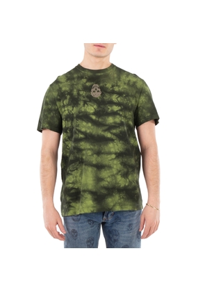Alexander Mcqueen Mens Green Washed Dye T-Shirt