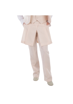 Fendi Grain De Poud Pleated Panel Wool Pants