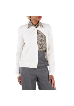 Fendi Asymmetrical Cut Wool Cardigan