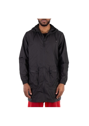 Rains Mens Black Long Cargo Jacket
