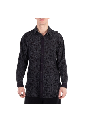 Yohji Yamamoto Mens A-Jq Cotton Blend Shirt