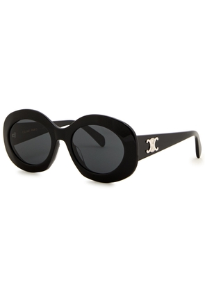 Celine Eyewear Oval-frame Women's Designer Sunglasses - Black - One Size