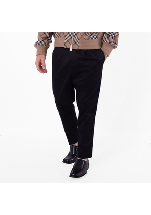 Ami Paris Mens Black Elasticated-Waist Cropped Trousers