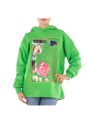 Acne Studios Digital Print Hooded Sweatshirt In Green