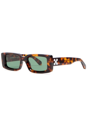 Off-white Arthur Rectangle-frame Sunglasses - Brown Havana - One Size