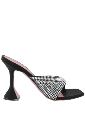 Amina Muaddi Shiona Crystal-Embellished Satin Mules