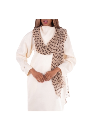 Celine Biscotto-Print Cashmere Muslin Stole