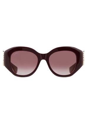 Cartier Panthere de Cartier Red Multi Treatment Butterfly Ladies Sunglasses CT0502S 004 53