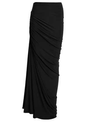 Alaïa Ruched Stretch-mesh Maxi Skirt - Black - 40 (UK12 / M)
