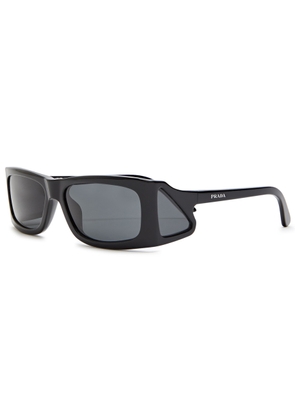 Prada Runway Rectangle-frame Sunglasses - Black - One Size