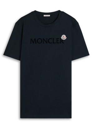 Moncler Logo Badge Cotton T-shirt - Navy - XL