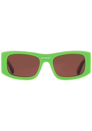 Off-White Lucio Brown Rectangular Unisex Sunglasses OERI039 5964 54