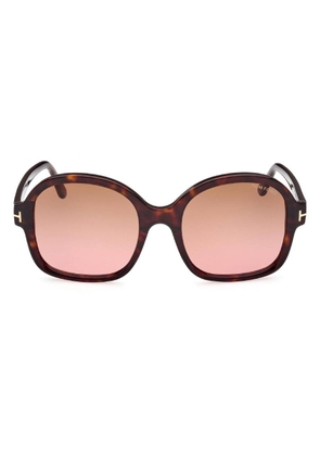 Tom Ford Hanley Brown Butterfly Ladies Sunglasses FT1034 52F 57