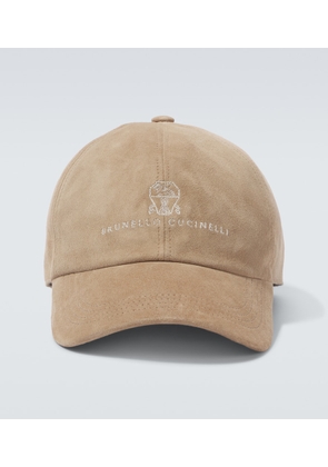Brunello Cucinelli Logo suede baseball cap