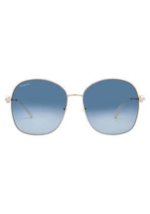 Ferragamo Blue Gradient Butterfly Ladies Sunglasses SF297S 743 59