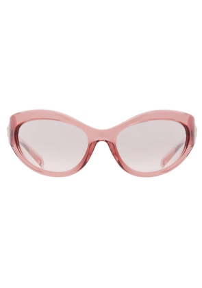 Versace Light Brown Silver Mirror Cat Eye Ladies Sunglasses VE4485 53228Z 59