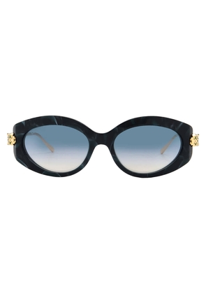 Cartier Panthere de Cartier Green Oval Ladies Sunglasses CT0213S 004 55