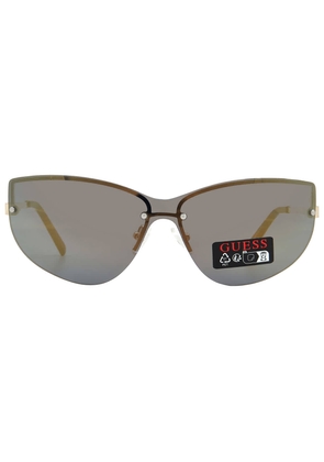 Guess Factory Blue Brown Shield Ladies Sunglasses GO00007 32X 139