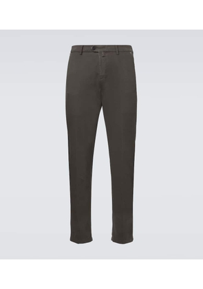 Kiton Cotton and cashmere slim chinos
